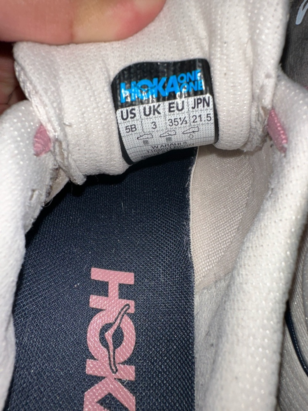 Hoka Women's Cream Sneakers with Pink Laces - Picture 2 of 4